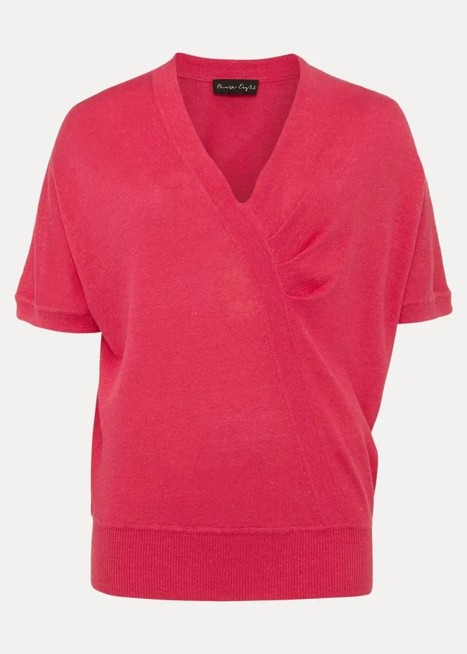 Phase Eight Josie Linen Knit Top Raspberry Women Knitwear