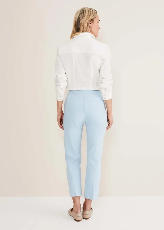 Phase Eight Julianna Cropped Straight Leg Trousers Cornflower Blue Women Trousers