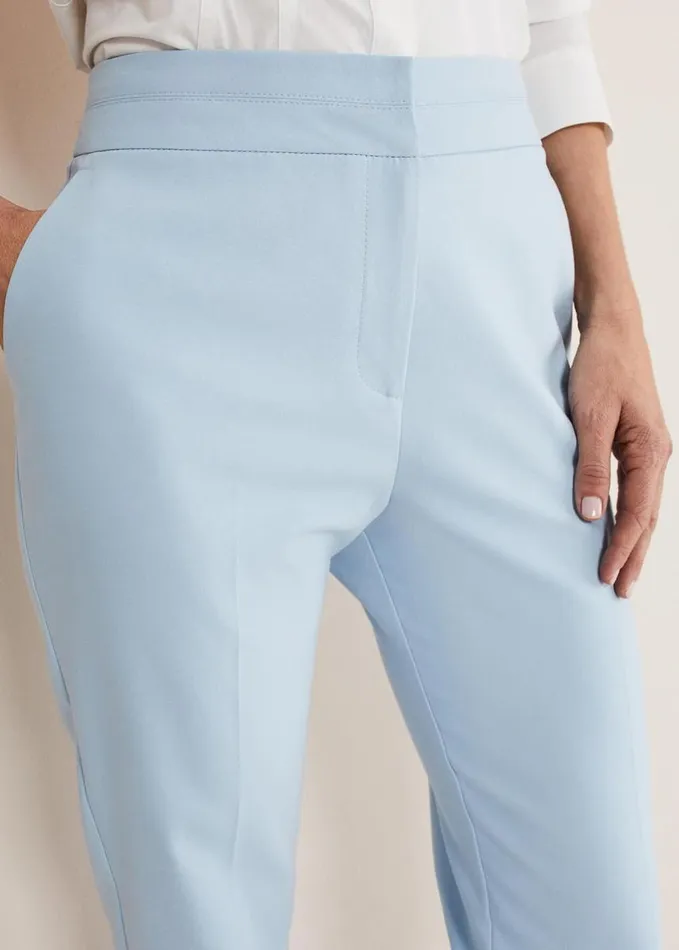 Phase Eight Julianna Cropped Straight Leg Trousers Cornflower Blue Women Trousers