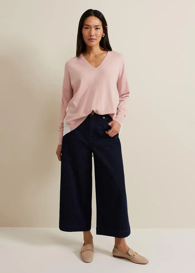 Phase Eight Kienna Woven Back Knit Pink Women Knitwear