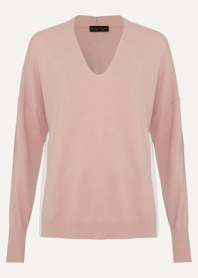 Phase Eight Kienna Woven Back Knit Pink Women Knitwear