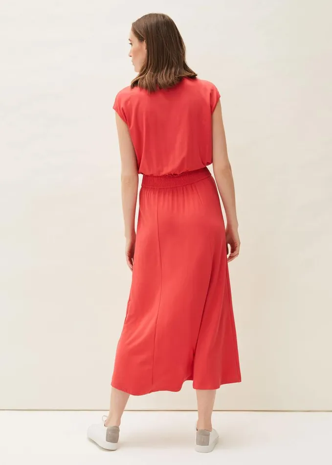 Phase Eight Kiera Jersey Shirred Waist Midi Dress Pout Women Dresses
