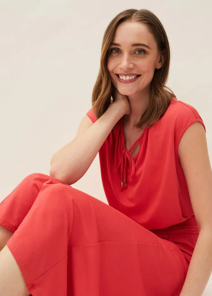 Phase Eight Kiera Jersey Shirred Waist Midi Dress Pout Women Dresses
