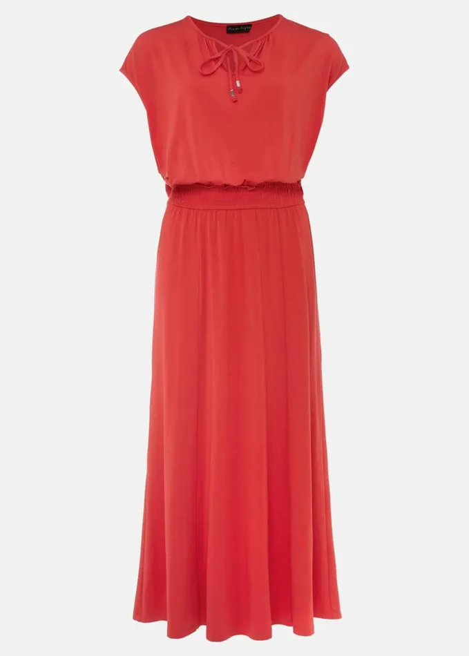 Phase Eight Kiera Jersey Shirred Waist Midi Dress Pout Women Dresses