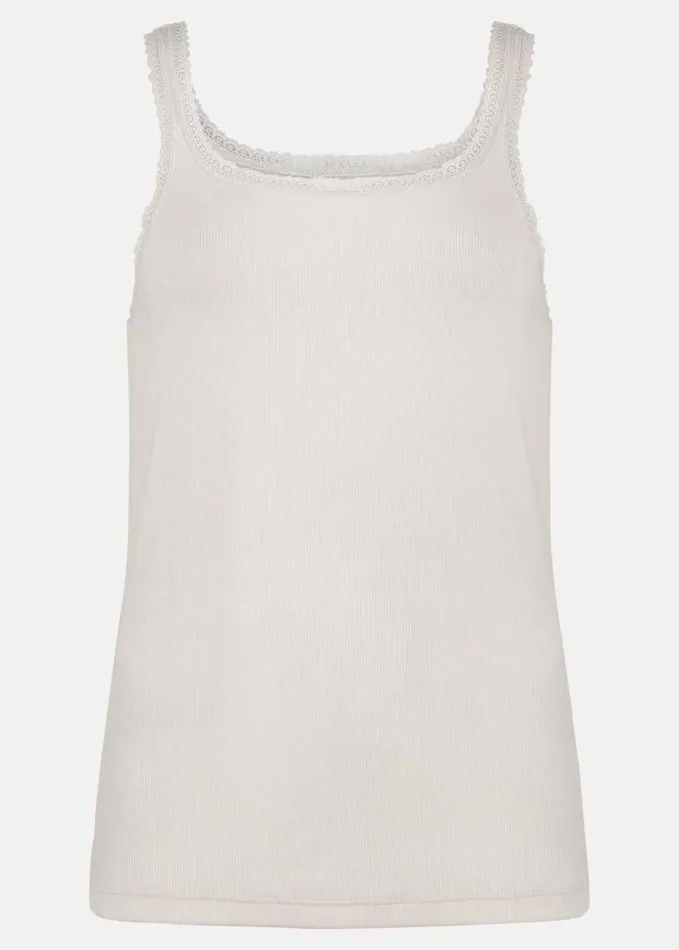 Phase Eight Kimberley Square Neck Lace Trim Vest Top Ivory Women Tops and TShirts
