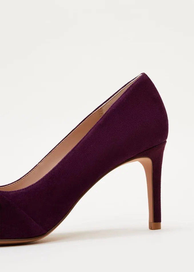 Phase Eight Knot Front Suede Court Shoe Plum Women Occasion Shoes