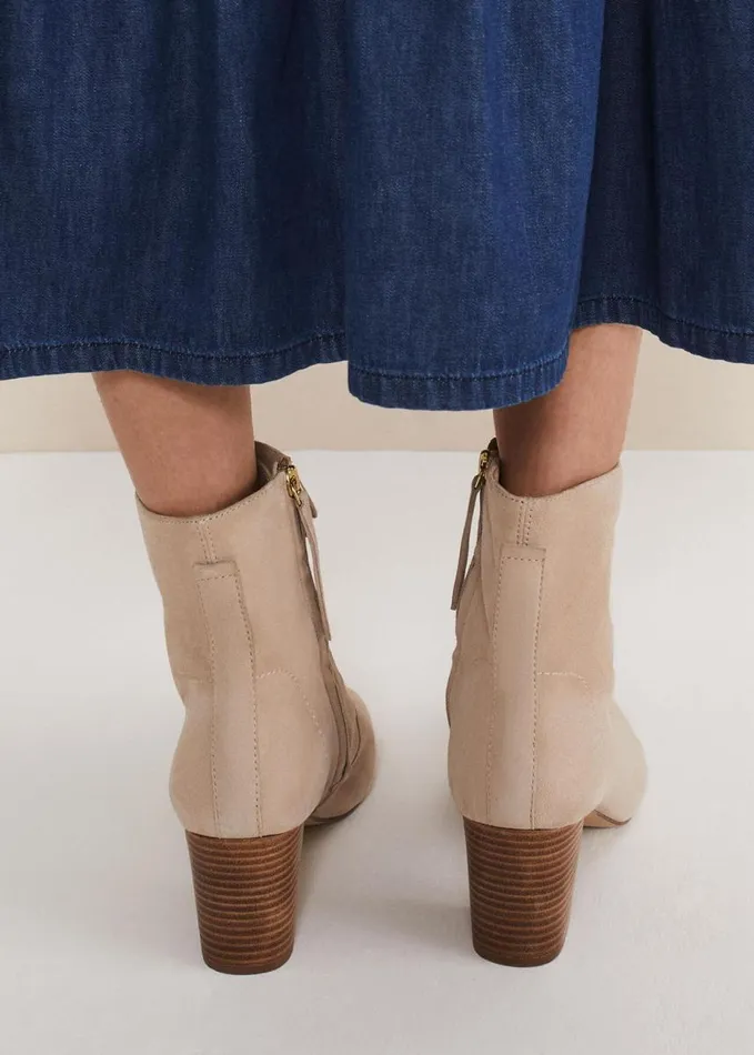 Phase Eight Lace Up Ankle Boot Winter White Women Heels