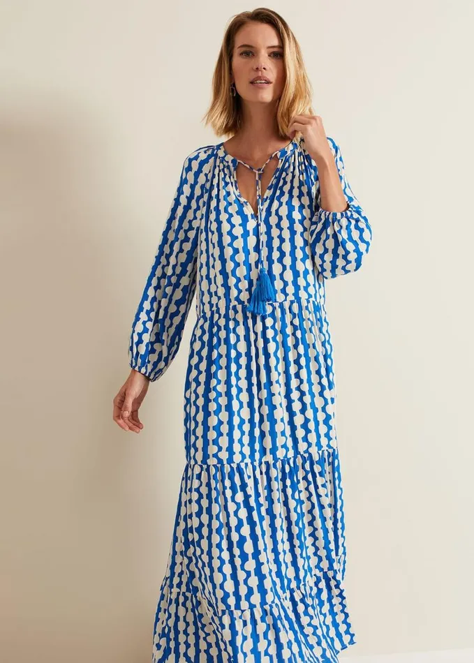Phase Eight Lara Midaxi Dress Blueivory Women Dresses