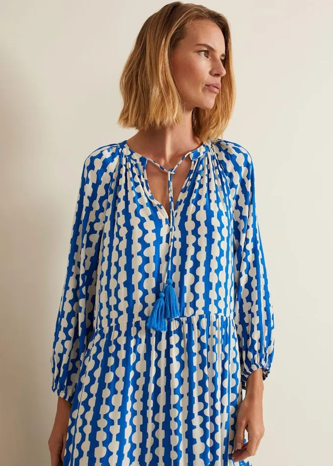 Phase Eight Lara Midaxi Dress Blueivory Women Dresses