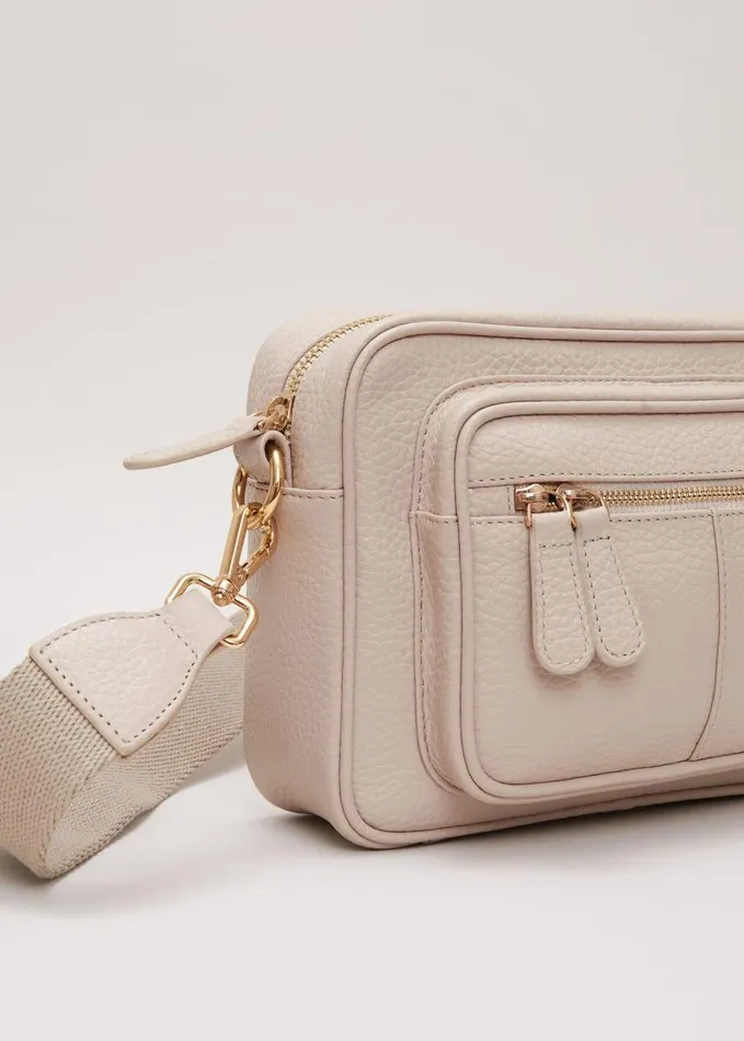Phase Eight Leather Cross Body Bag Stone Women Bags and Clutches