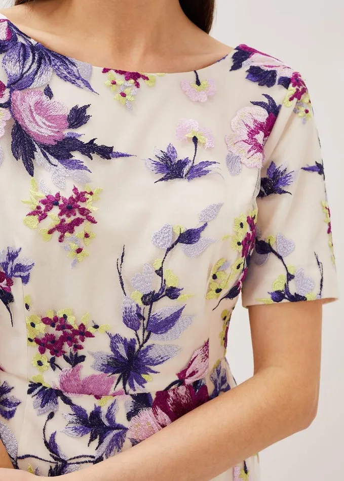 Phase Eight Lenora Embroidered Dress Multicoloured Women Dresses