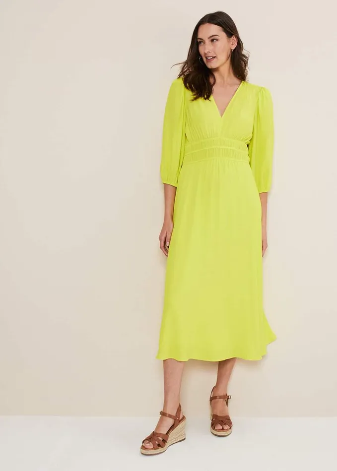 Phase Eight Lina Lime Midi Dress Lime Women Dresses