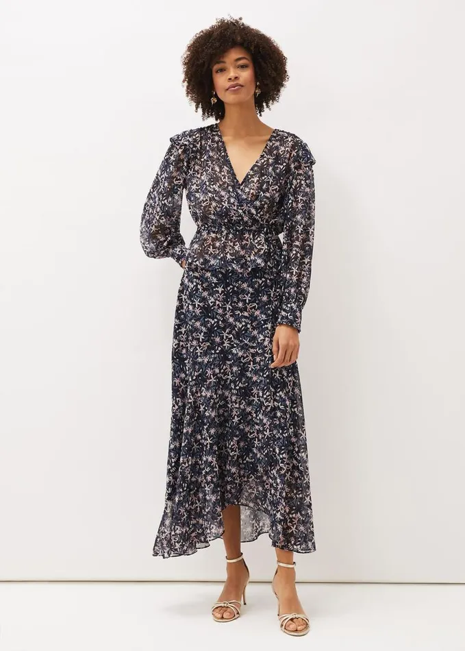 Phase Eight Lola Floral CoOrd Maxi Skirt Navypink Women Skirts