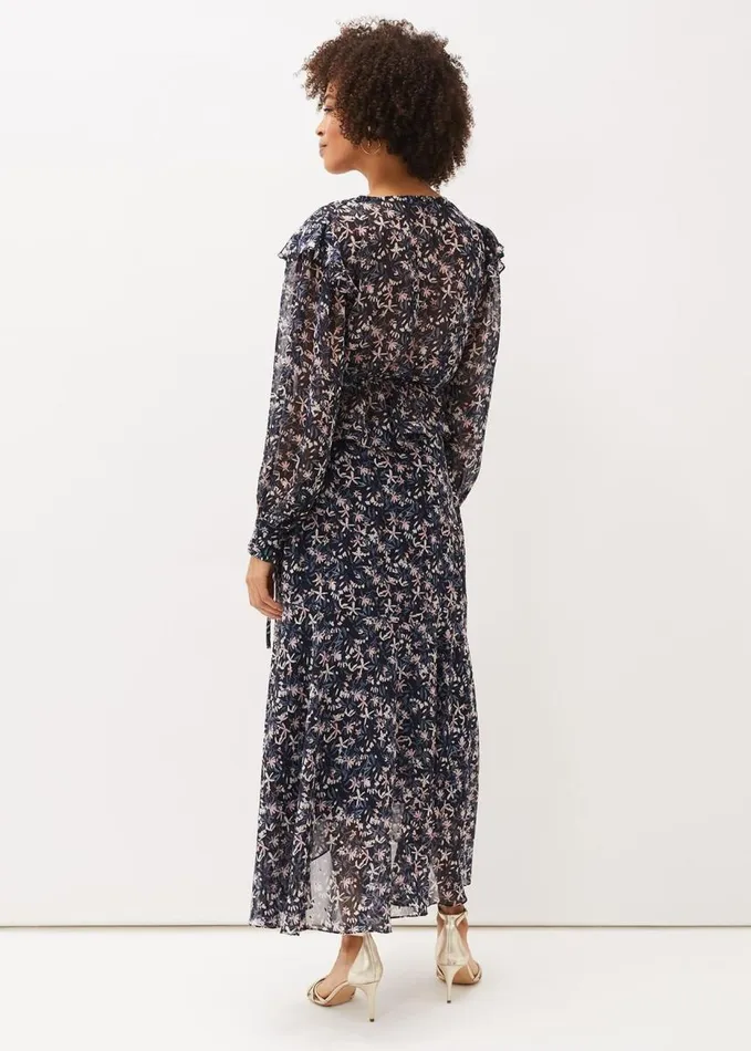 Phase Eight Lola Floral CoOrd Maxi Skirt Navypink Women Skirts