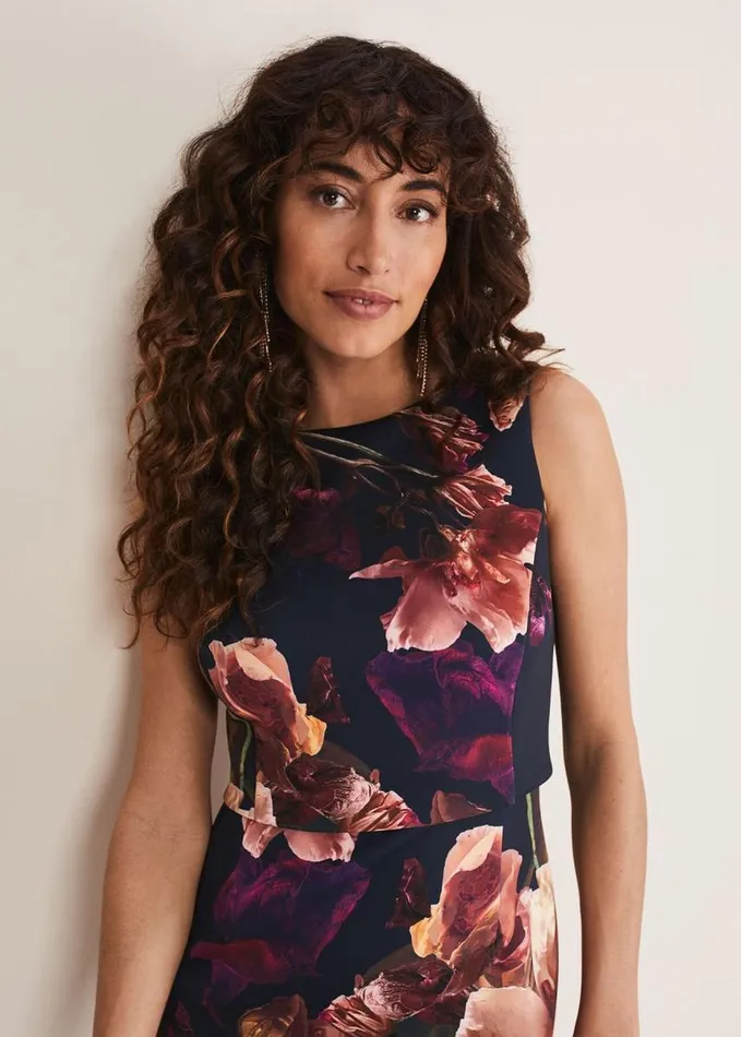 Phase Eight Lorna Double Layer Scuba Dress Navymulti Women Dresses