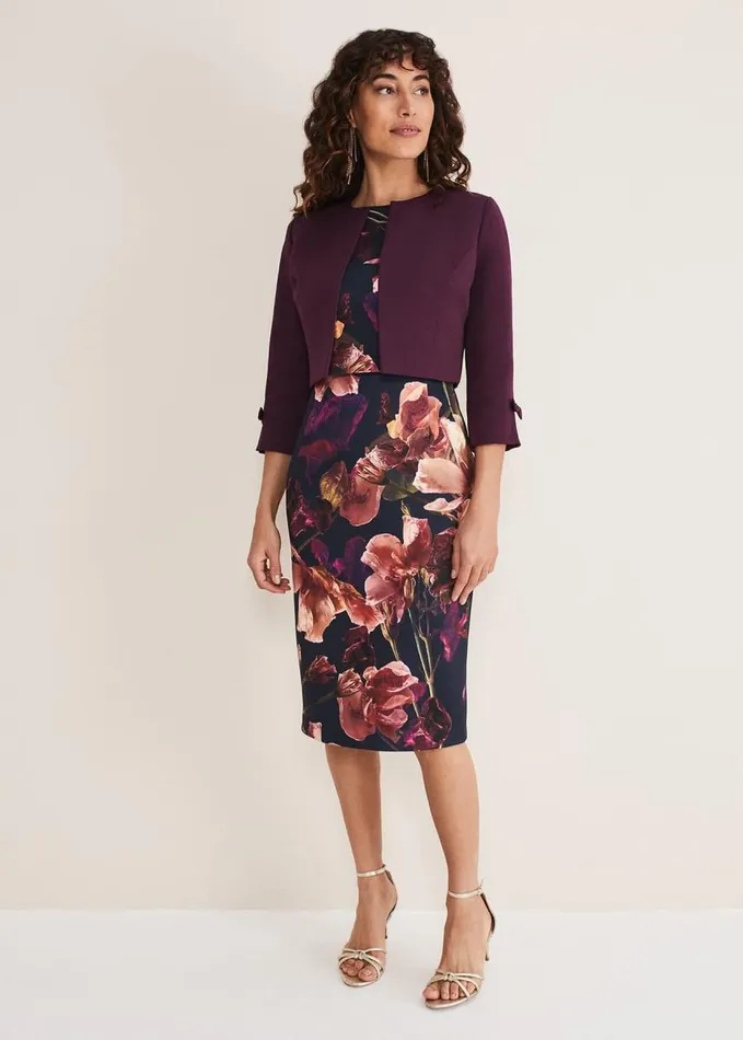 Phase Eight Lorna Double Layer Scuba Dress Navymulti Women Dresses
