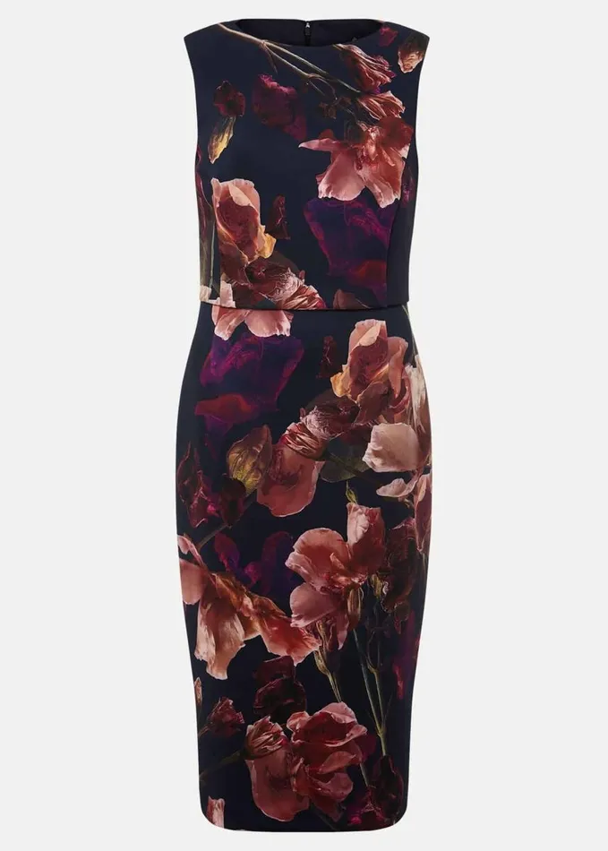 Phase Eight Lorna Double Layer Scuba Dress Navymulti Women Dresses