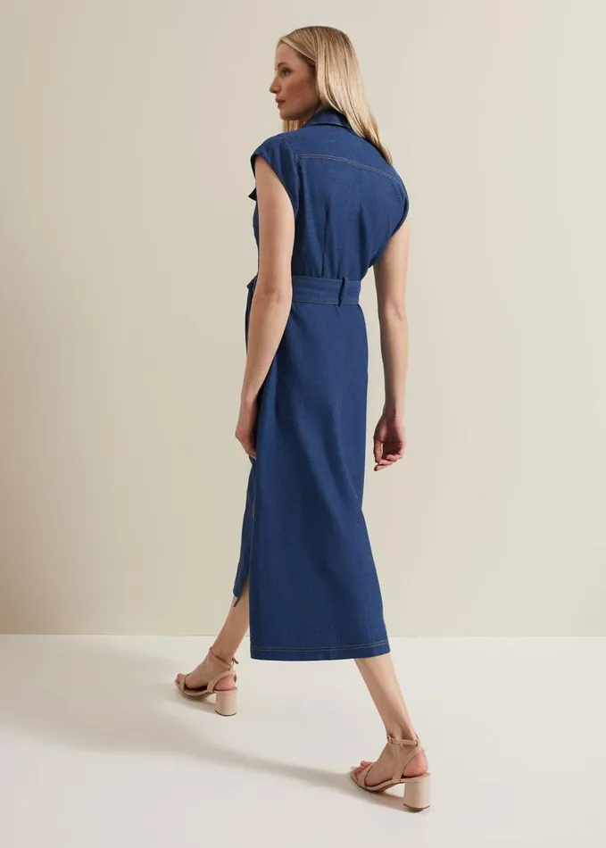 Phase Eight Luiza Denim Midi Dress Denim Women Dresses