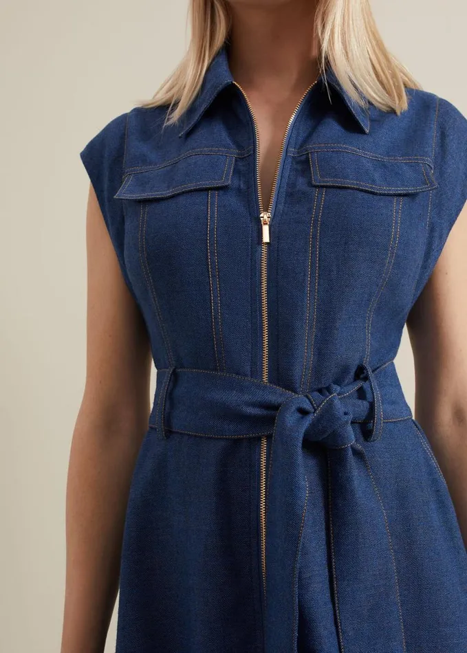 Phase Eight Luiza Denim Midi Dress Denim Women Dresses