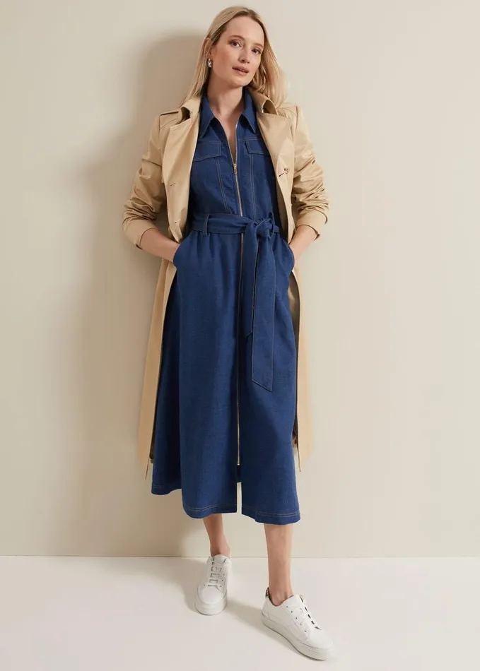 Phase Eight Luiza Denim Midi Dress Denim Women Dresses