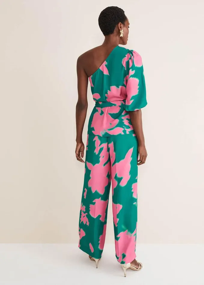 Phase Eight Madison Abstract Trousers CoOrd Greenpink Women Trousers
