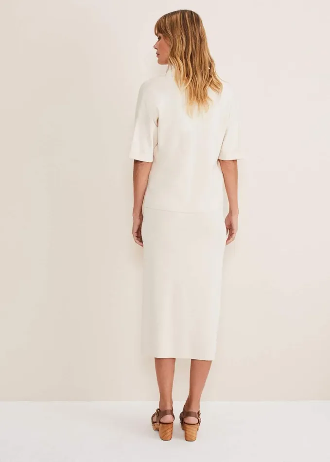 Phase Eight Mae Button Up Skirt Buttermilk Women Skirts