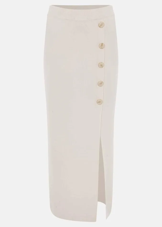Phase Eight Mae Button Up Skirt Buttermilk Women Skirts