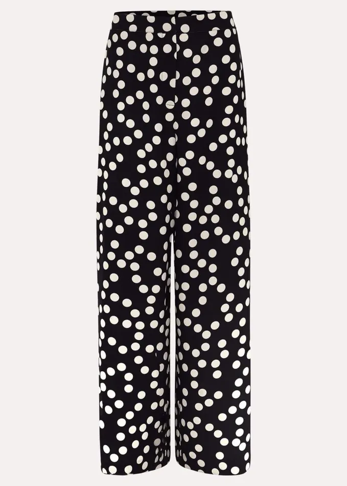 Phase Eight Mairead Polka Dot Wide Leg Trouser Navy Women Trousers