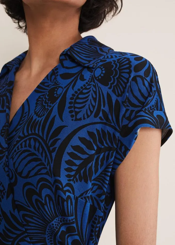 Phase Eight Mara Abstract Print Wrap Dress Blueblack Women Dresses