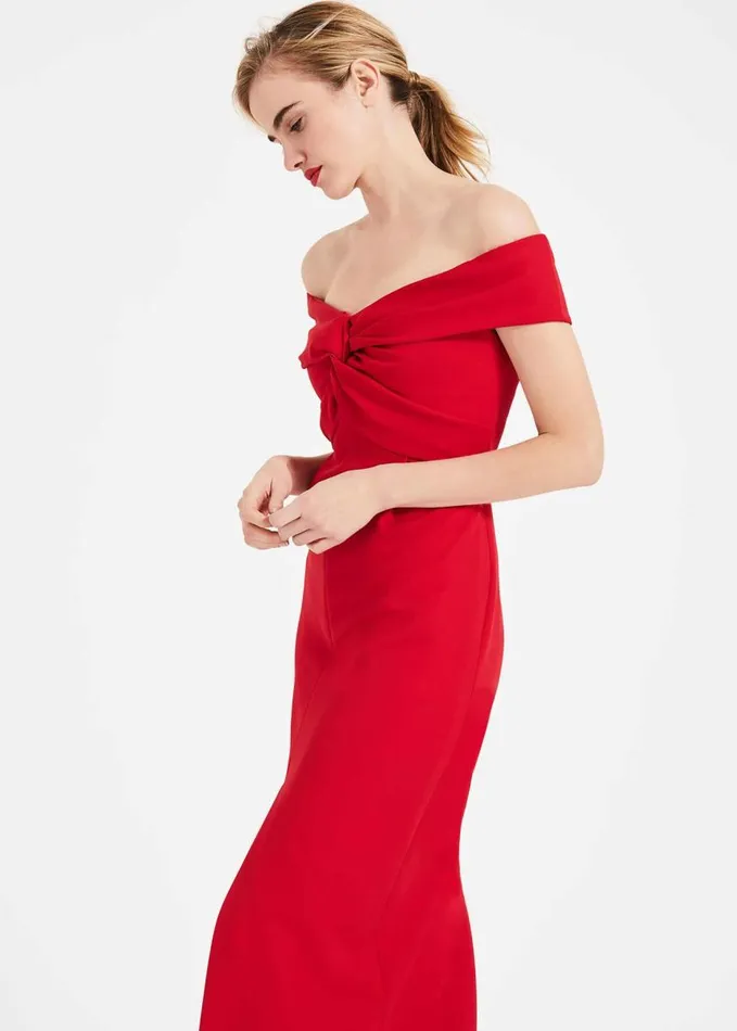 Phase Eight Marcelina Twist Maxi Dress Carmine Women Dresses