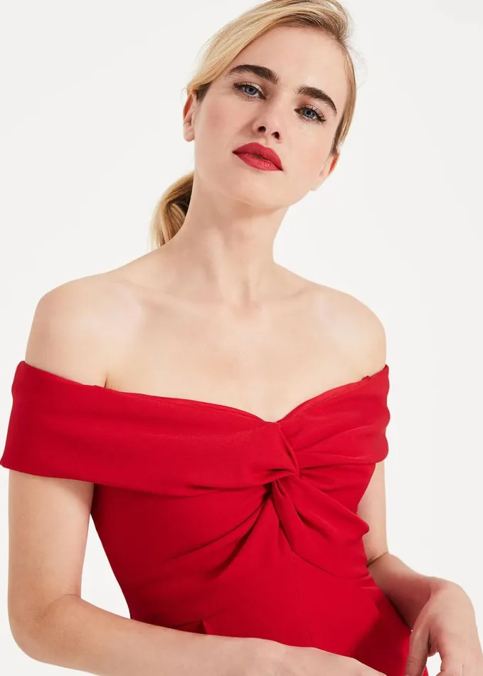 Phase Eight Marcelina Twist Maxi Dress Carmine Women Dresses