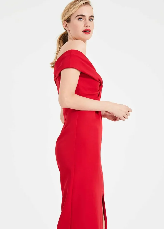 Phase Eight Marcelina Twist Maxi Dress Carmine Women Dresses