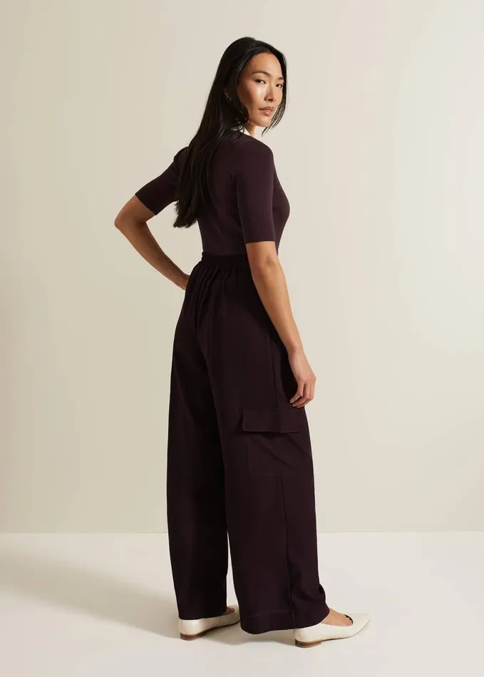 Phase Eight Marissa Cargo Trouser Burgundy Women Trousers