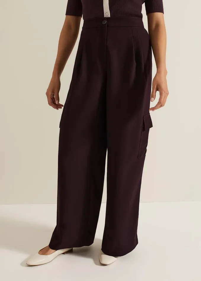 Phase Eight Marissa Cargo Trouser Burgundy Women Trousers