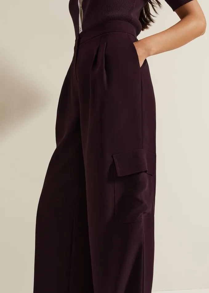 Phase Eight Marissa Cargo Trouser Burgundy Women Trousers
