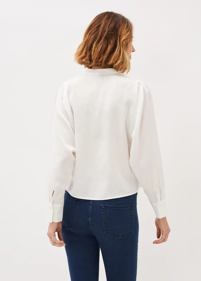 Phase Eight Maura Tie Front Blouse White Women Shirts and Blouses