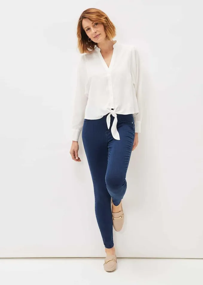 Phase Eight Maura Tie Front Blouse White Women Shirts and Blouses