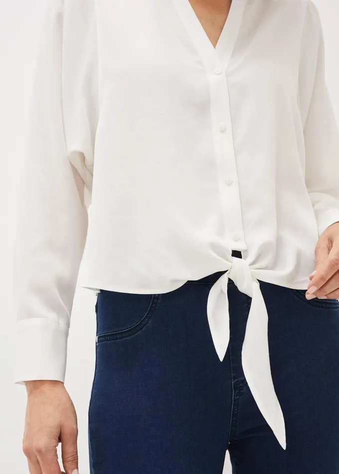 Phase Eight Maura Tie Front Blouse White Women Shirts and Blouses