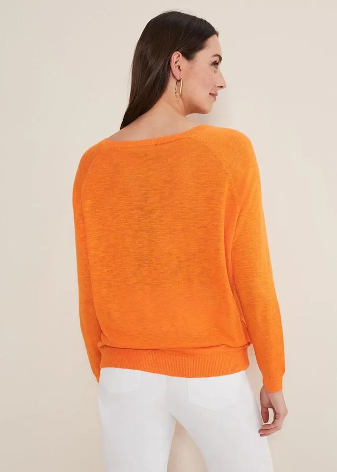 Phase Eight Melina Wrap Hem Knit Orange Women Knitwear