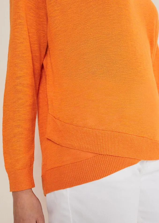 Phase Eight Melina Wrap Hem Knit Orange Women Knitwear
