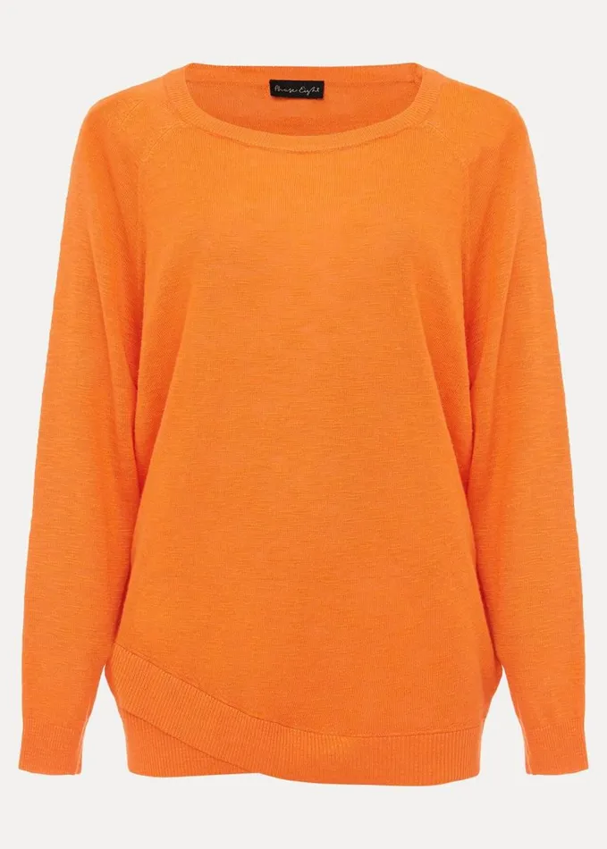 Phase Eight Melina Wrap Hem Knit Orange Women Knitwear
