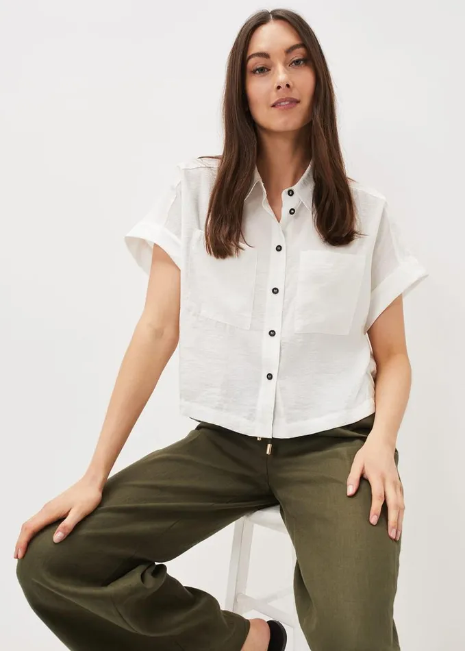 Phase Eight Mia Short Sleeve Shirt White Women Shirts and Blouses