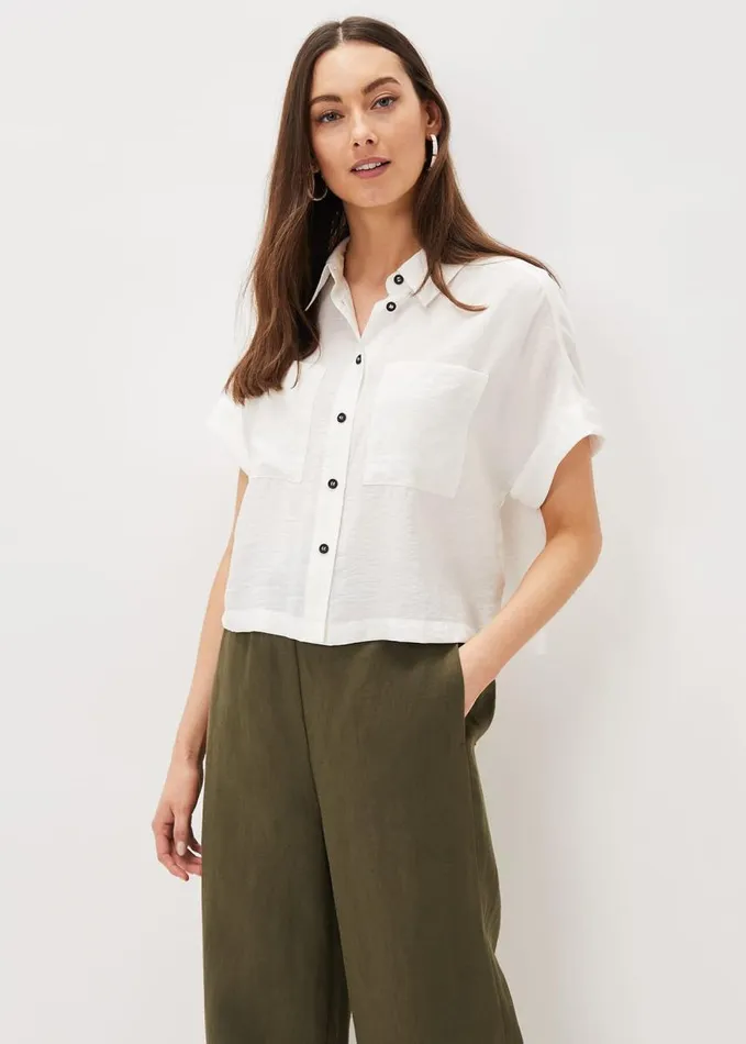 Phase Eight Mia Short Sleeve Shirt White Women Shirts and Blouses
