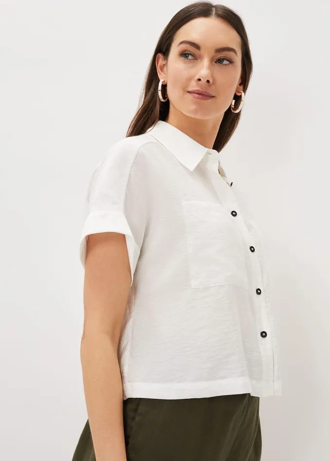 Phase Eight Mia Short Sleeve Shirt White Women Shirts and Blouses