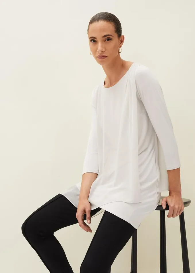Phase Eight Mika Longline Top Silver Women Tops and TShirts