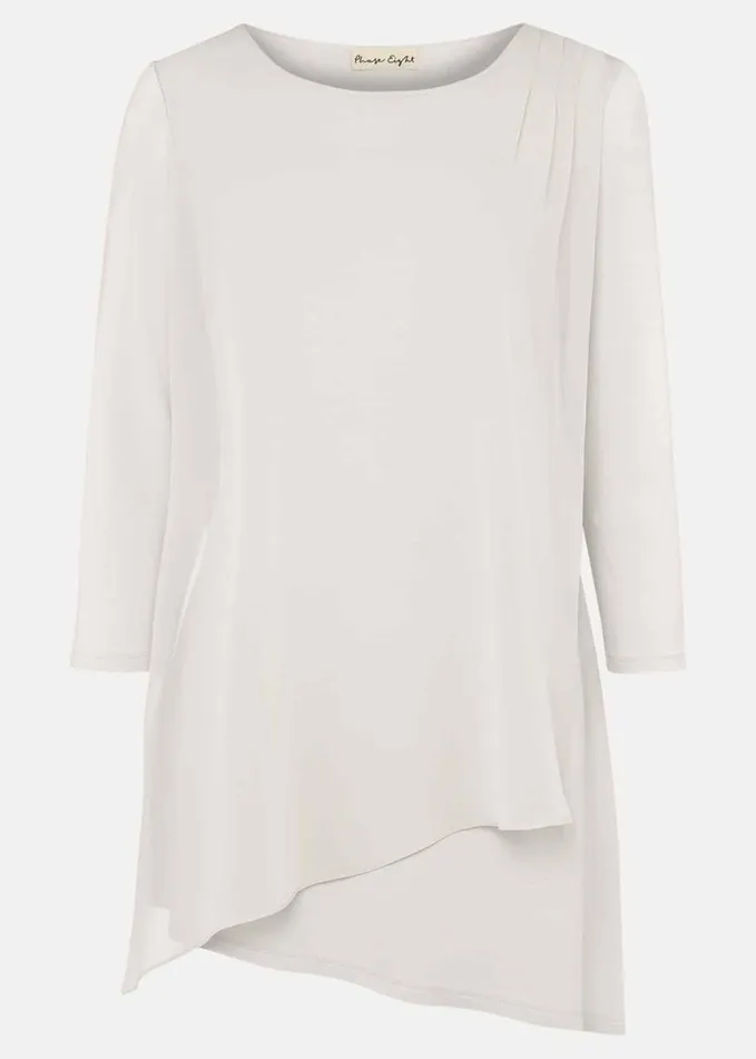 Phase Eight Mika Longline Top Silver Women Tops and TShirts