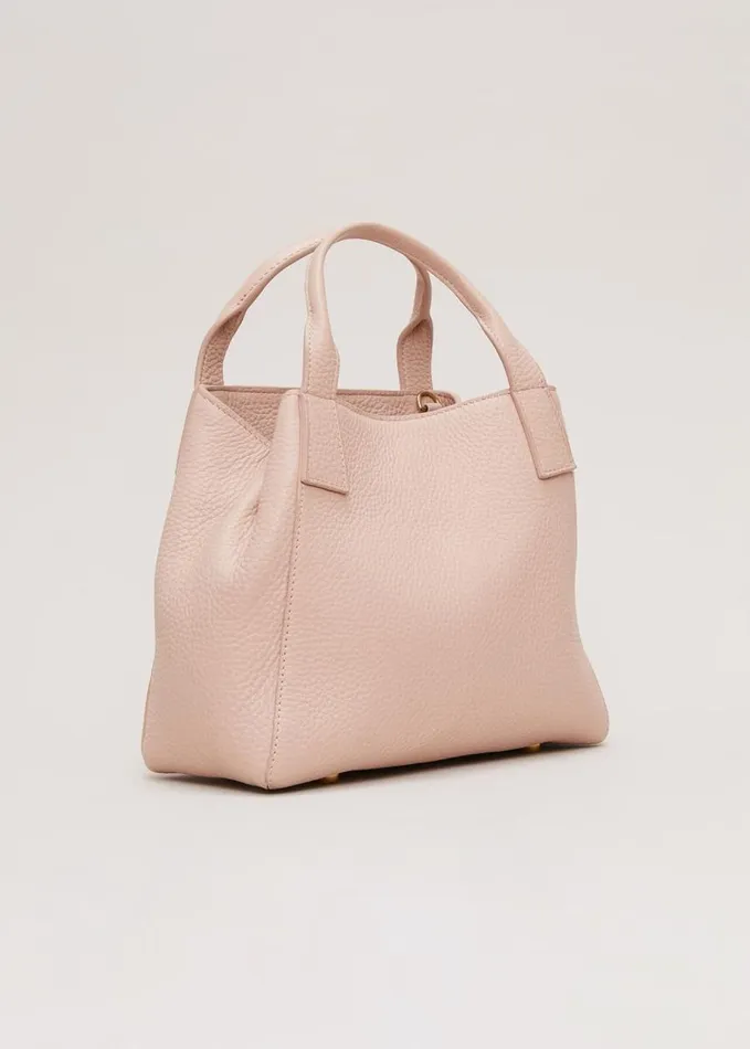 Phase Eight Mini Leather Tote Bag Pale Pink Women Bags and Clutches