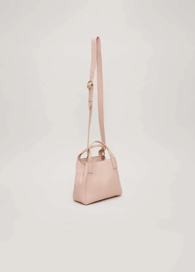 Phase Eight Mini Leather Tote Bag Pale Pink Women Bags and Clutches