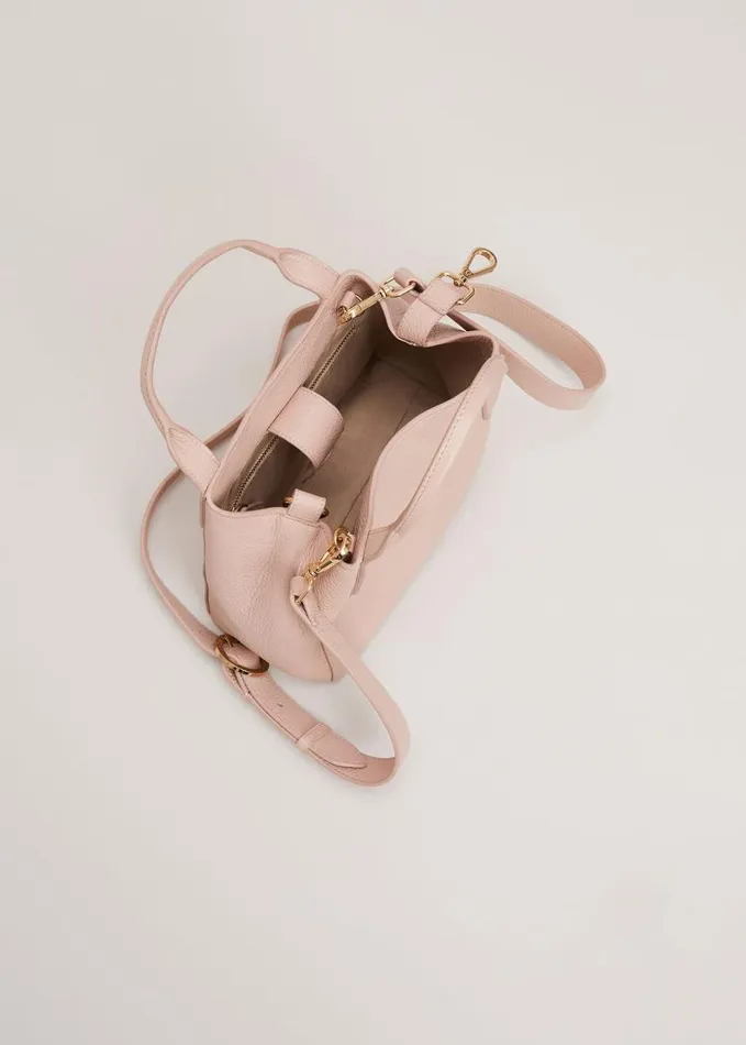 Phase Eight Mini Leather Tote Bag Pale Pink Women Bags and Clutches