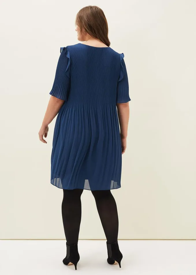 Phase Eight Monika Pleated Dress Teal Women Dresses